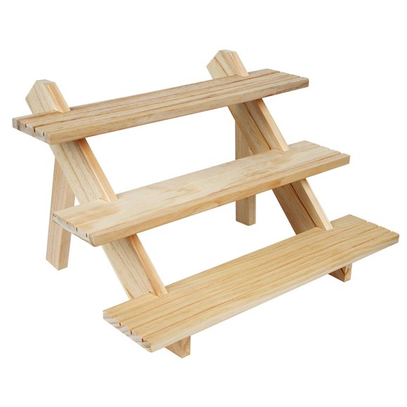 Étagères d'Exposition pour Vendeurs, Présentoir Surélevé en Bois à 3 Niveaux pour Table, pour Exposer Bijoux, Pièces de Monnaie, Médailles, Figurines d'Action, Pots de Fleurs, Cupcakes