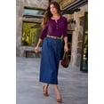 thumbnail image 4 of Roaman's Women's Plus Size Petite Plus Size 24/7 Stretch A Line Maxi Skirt, 4 of 4