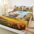 thumbnail image 3 of Homewish Rustic Cottage 4 Pieces Queen Sheet Sets for Female Men Adults,Happy Autumn Fall Ultra Soft Flat Sheet,Retro Vintage Queen Fitted Sheet,Super Cozy Room Decor, 3 of 7