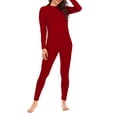 thumbnail image 6 of Women's Thermal Underwear Set, Thin Base Layer, Thermal Long-Sleeved Top and Pants, Lightweight Warm Clothing for Cold Seasons and Layering,Red,2XL, 6 of 6