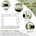 thumbnail image 2 of MDF Entertainment Wall Unit with 3 Bookshelves, 8 Display Cabinets and 8 Drawers, TV Stand with Golden Handles for Living Room, White, 2 of 9