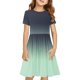 thumbnail image 2 of Odeerbi Niñas Verano A-Line Vestido Gradiente Swing Vestido Niños Manga Corta Stretchy Dress, 2 of 7