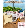 thumbnail image 5 of Outdoor Tablecloth with Umbrella Hole for Patio/Picnic/Party/Camping, Cherry Blossoms Waterproof Table Cloth Rectangle Table Cover Washable, Butterfly Pink Flower Pastoral Spring 52"x 70", 5 of 7