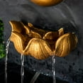 thumbnail image 5 of XBrand 30 in H Fiber Resin Wall Buddha Zen Outdoor Garden Water Fountain w/ warm LED Light, Gold, 5 of 6