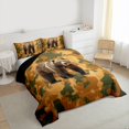 thumbnail image 3 of Feelyou 3D Wildlife Bear Twin Comforter Sets, Orange Green Camouflage Bedding Set, 2-Piece, 3 of 8