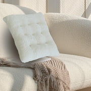 Fnyoxu Solid Color Plush Seat Cushion - Soft and Comfortable for Home or Office Chairs,Durable Faux Fur Fabric - Easy to Clean and Maintain,Elegant Decorative Accessory for Any Interior Design