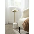 thumbnail image 5 of Kate and Laurel Hescott Modern Mirrored Drink Table, 10 x 10 x 24, White Marble and Gold, Glam Round Accent Table with Premium Marble Base and Mirror Tabletop, 5 of 6