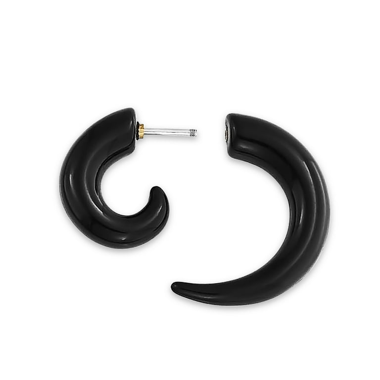 Plastic Earrings W/Metal Wire-Black Variation 2