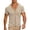 Khaki, variant on Men's Short Sleeve Shirt V Neck Casual Button Down Shirt Vintage Textured Grid Plaid Slim Fit Summer Tops