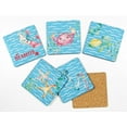 thumbnail image 2 of Inkdotpot Set of 6 Drink Coasters Easy Clean 4-Zoll SquareCoastersCork Base-Reusable- ocean, 2 of 8