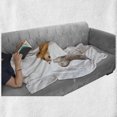 thumbnail image 6 of Dog Soft Flannel Fleece Throw Blanket, Kitten Playing with Stafford Puppy Animal Friendship Domestic Pet Lover Print, Cozy Plush for Indoor and Outdoor Use, 60" x 80", Oange Brown White, by Ambesonne, 6 of 6