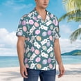thumbnail image 3 of Vsdgher Cute Rabbit Easter Print Men's Hawaiian Shirts Button Down Tropical Holiday Beach Shirts Vacation Clothes -XX-Large, 3 of 7