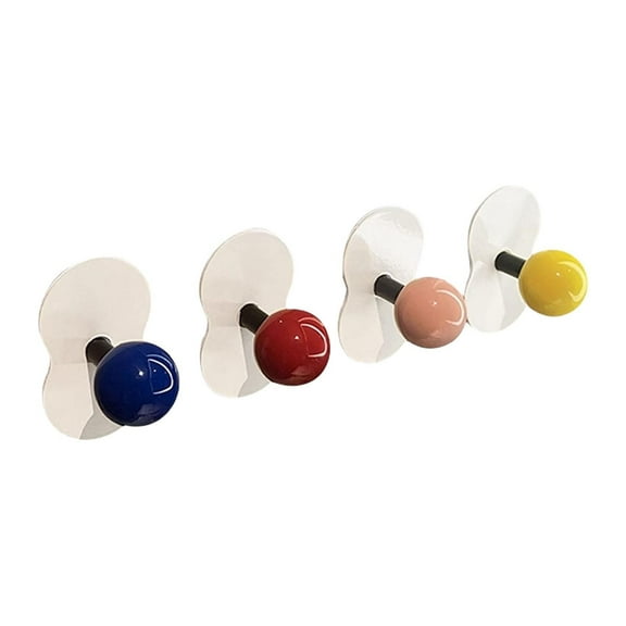 yotijay 4 Pieces Sticky Wall Hooks Stick on Wall Hangers without Nails Wall Sticky Hooks
