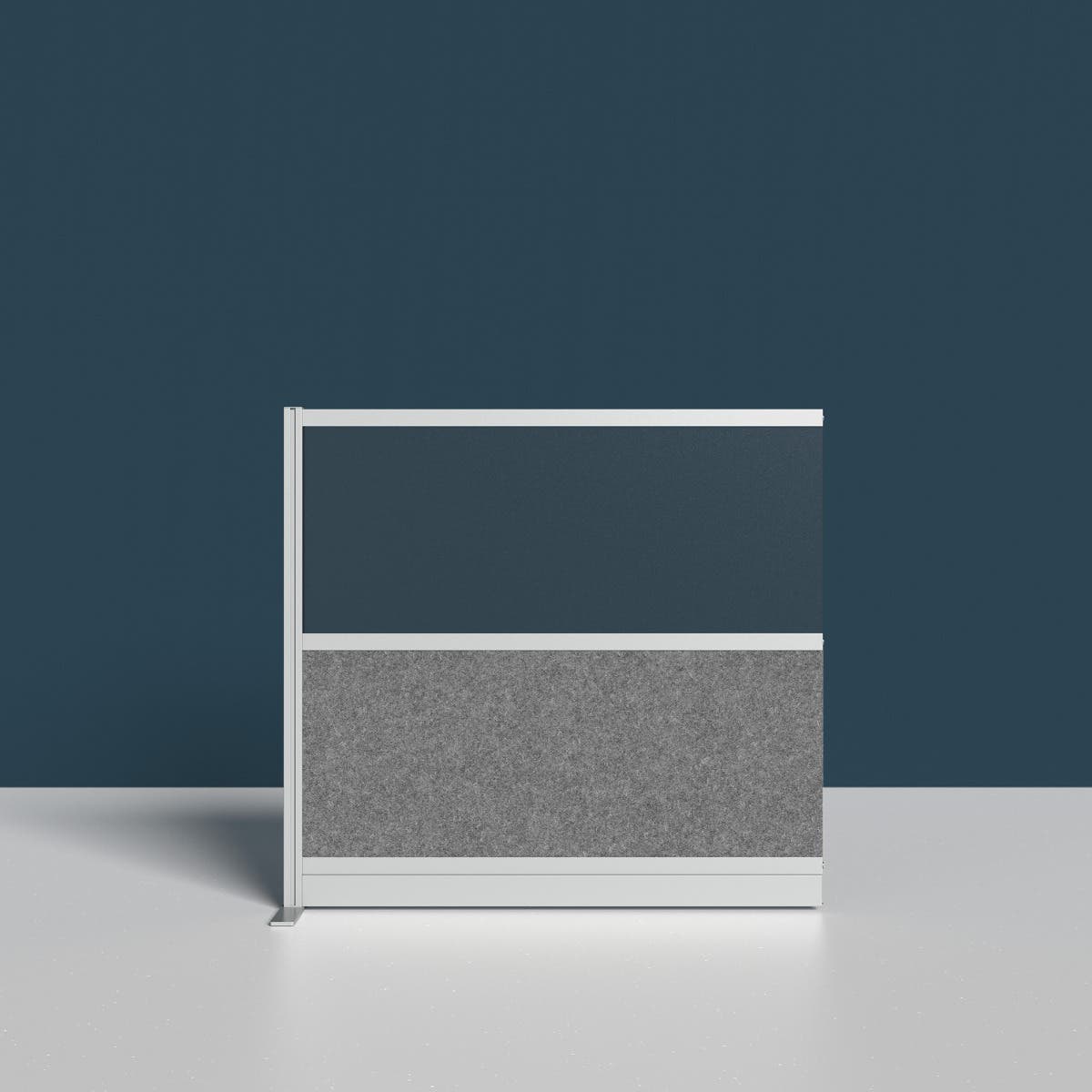Luxor Expanse Modular Wall Room Divider System - Silver Frame - 53" x 48" Wide Panel Add-On Wall