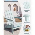 thumbnail image 3 of EuKer Adirondack Chair, HDPE Outdoor Furniture with Foldable Design and Wood Texture for Patio, Pool, Backyard, Light Blue, 3 of 8