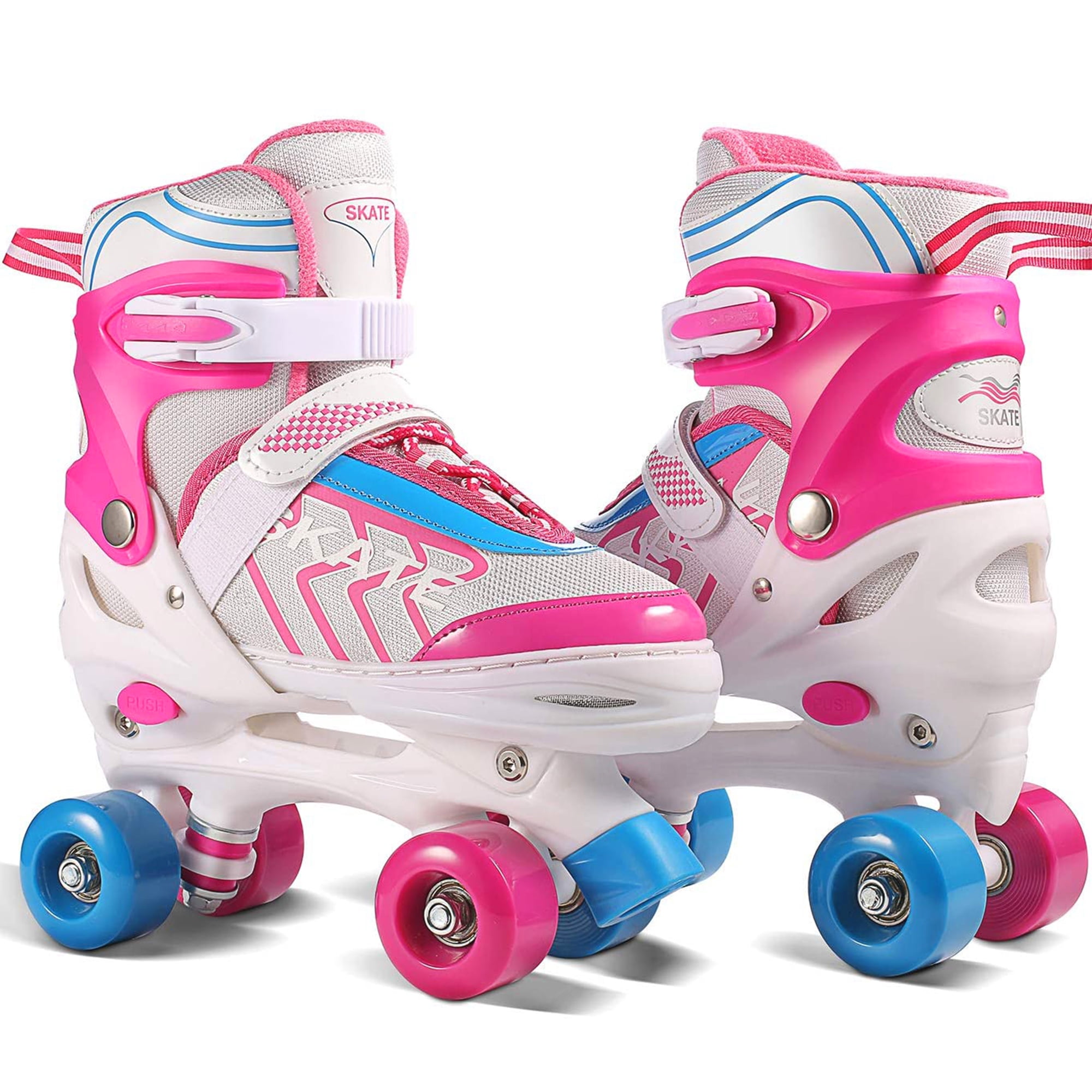 Hikole Roller Skates for Kids Adjustable Size PVC Wheel Triple Lock Mesh 
