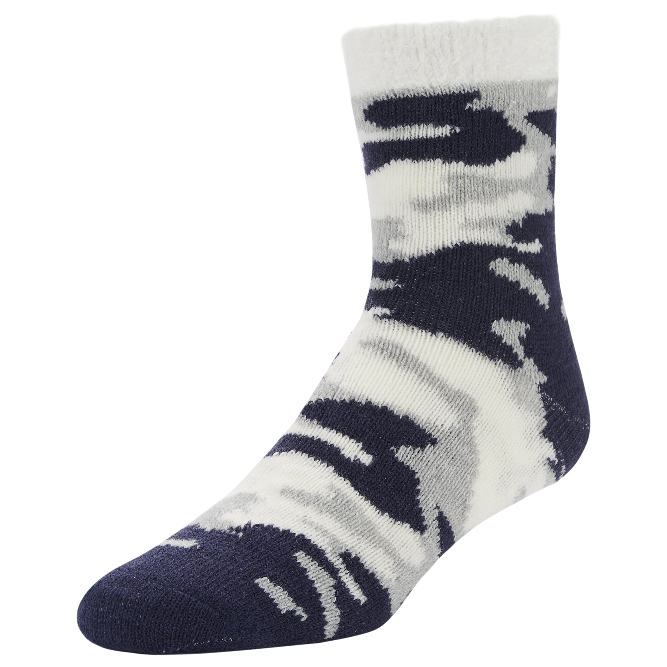Airplus Dual Layer Holiday Crew Sock, Grey Camo, Men's Large, Fits Size 8-12.5