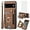 Brown, variant on Phone Case for Google Pixel 6 Wallet Cover with Tempered Glass Screen Protector and Wrist Strap Lanyard RFID Credit Card Holder Ring Stand Cell Accessories Pixel6 Pixle Six Women Men Brown