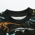 thumbnail image 4 of Boys Sweatshirts Fall Cotton Fleece Clothes Black Dinosaur Crewneck Pullover 3T (202), 4 of 5
