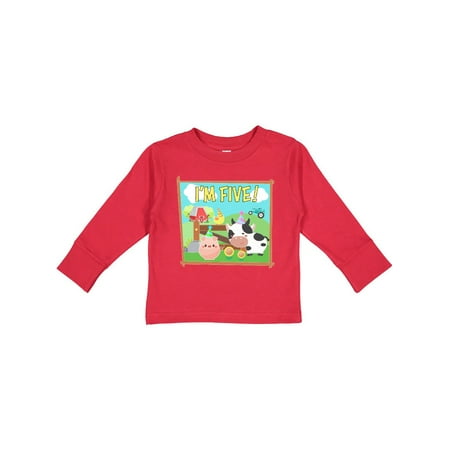

Inktastic I m Five! Farm Animals Wearing Birthday Party Hats Gift Toddler Boy or Toddler Girl Long Sleeve T-Shirt