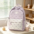 thumbnail image 2 of HJYCHN Backpack for Boys Dotted Bow Print Daypack with Multi Pockets Back to School Supplies for Kids Girls Backpack Purple, 2 of 5
