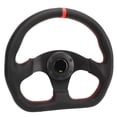 thumbnail image 4 of Volante de coche tipo D con marco negro de cuero, deportivo, de carreras, ajuste universal, repuesto para drifting, 4 of 14