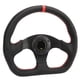 thumbnail image 4 of Volante de coche tipo D con marco negro de cuero, deportivo, de carreras, ajuste universal, repuesto para drifting, 4 of 14