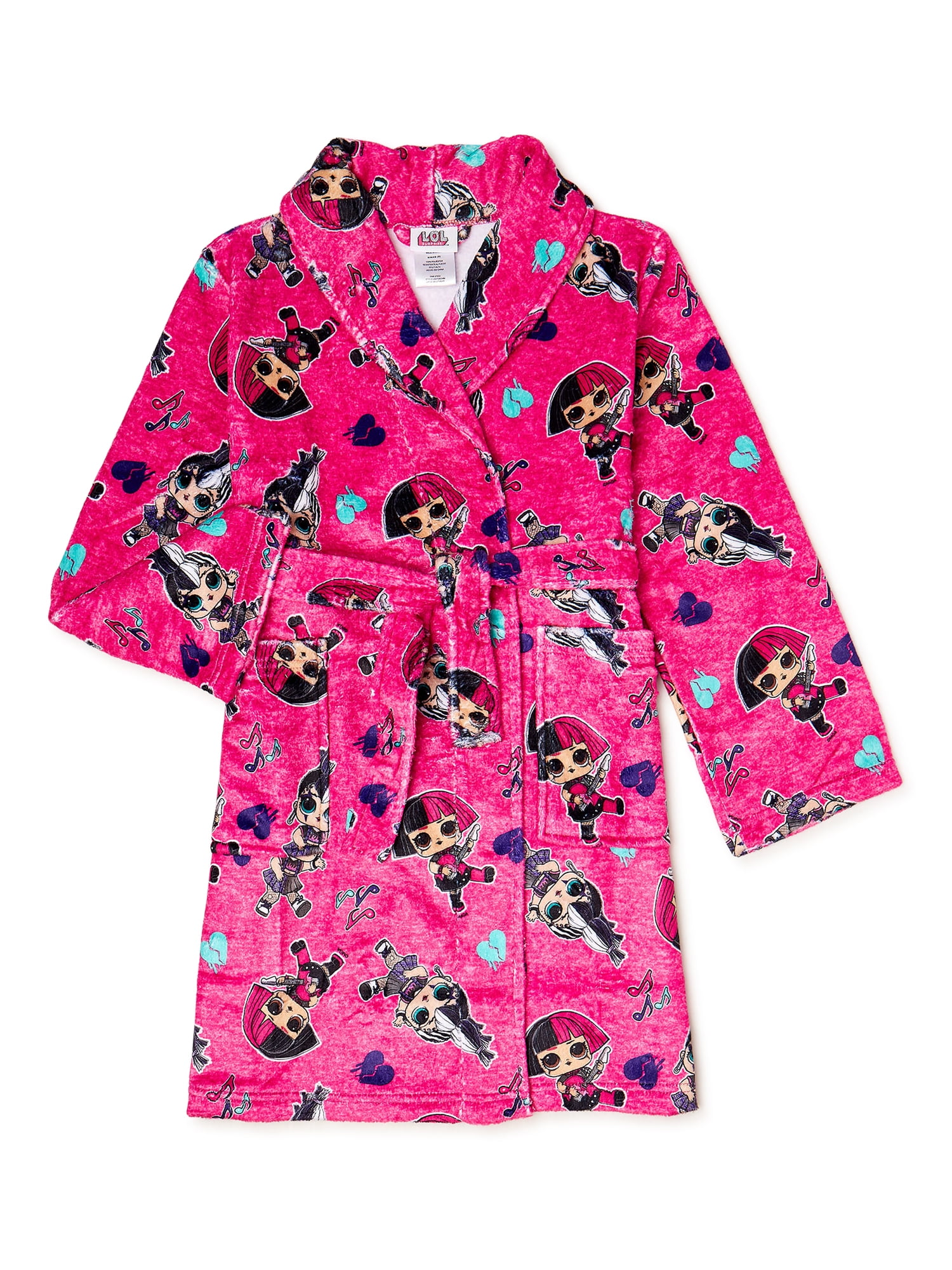 L.O.L. Surprise! Girls' Plush Robe with Pockets, Sizes 410