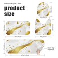 thumbnail image 3 of White and Gold Marble Pattern Bathroom Rug Set 4 Piece,Includes Contour,Lid Cover,Bath Mat,Non-Slip Extra Soft Absorbent Washable, 3 of 5