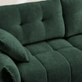 thumbnail image 5 of 3-Seater Sofa Set with 3 Ottomans & Pillows, Solid Wood Frame in Elegant Textured Chenille. Ideal for Living Rooms, Lounges, Offices (Green), 5 of 9