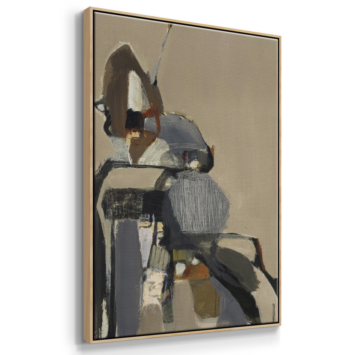 Landslide Framed Premium Gallery Wrapped Canvas - Ready to Hang - 27 x 41 - Natural Wood Floating Frame