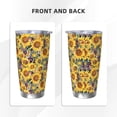 thumbnail image 3 of Fotbe Sunflowers Vintage Pattern 20 oz Tumbler Stainless Steel Vacuum Insulated Coffee Ice Cup Double Wall Travel Flask Leak-proof Coffee Cup-Straw Three-piece Set, 3 of 8