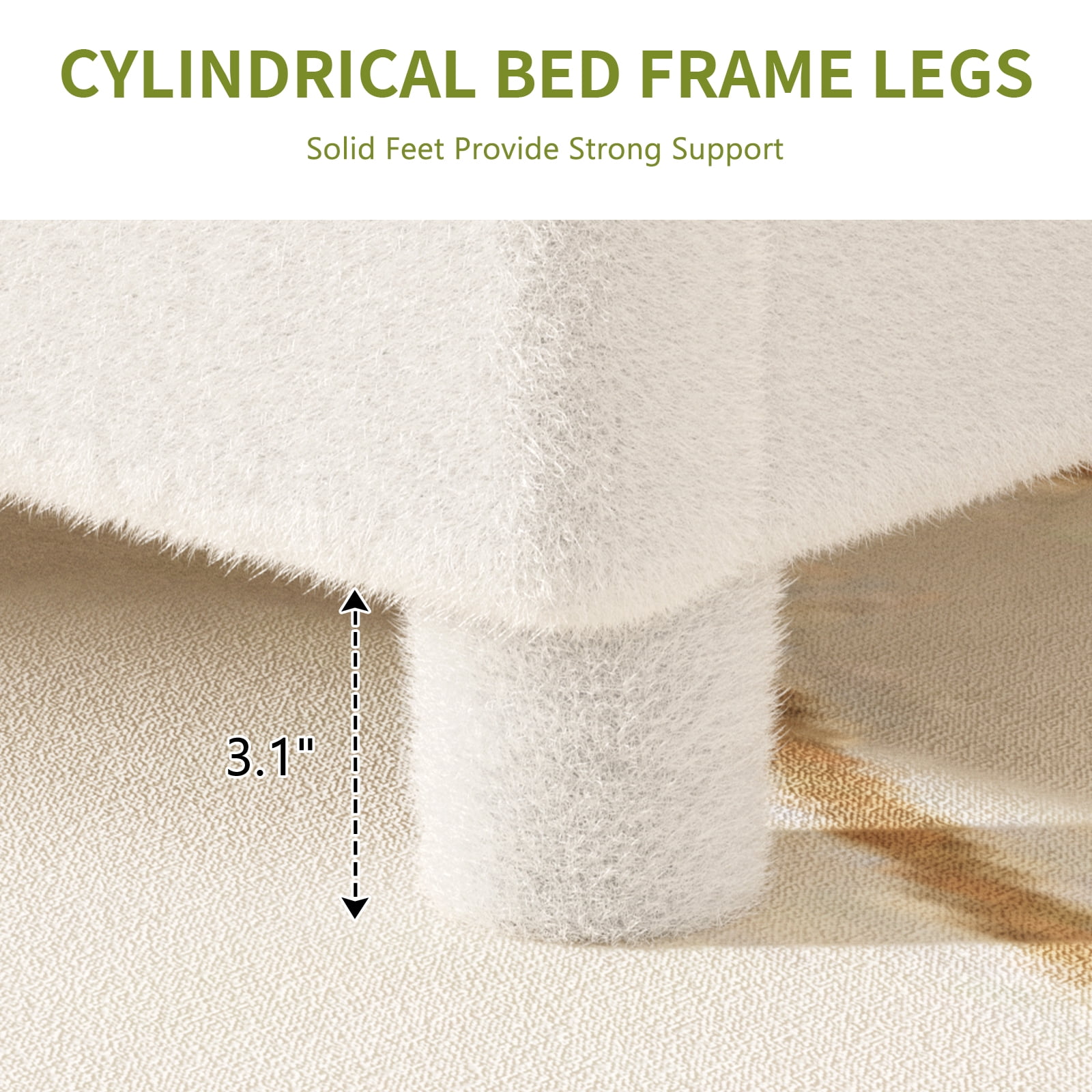 MOPHOTO Boucle bed frame Child Bed for Kids,Wood Upholstered Bed Frame with Adjustable Headboard,Standard Crib Size Toddler Bed,Certified Toddler Fabric Beds,Modern Platform Bed (White)