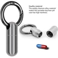 thumbnail image 2 of 1 Pack Micro Keychain Pill Holder, Portable Mini Size Titanium Alloy Pill Box Case, Waterproof & Lightweight Keychain Pill Container for Emergency Out, 2 of 5