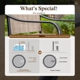 thumbnail image 3 of Sophia & William 2 Piece Outdoor Swivel Bar Height Stools Patio Metal Frame Textilene Chairs in Brown, 3 of 7