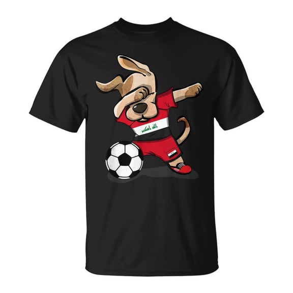 Dabbing Dog Iraq Soccer Fans Jersey Iraqi Football Lovers Tshirt