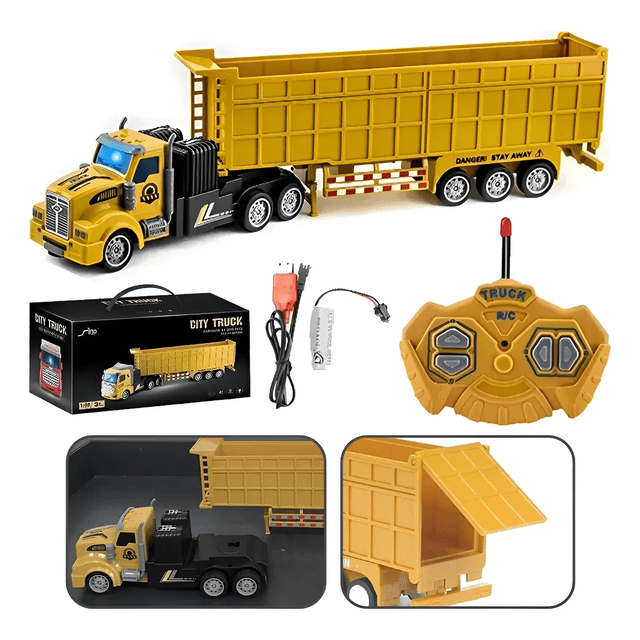 Trailer Camion Control Remoto Juguete Para Niños Xtellar amarillo
