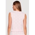 thumbnail image 4 of Women's Almost Famous Heart Textured Knit Button Front Vest, 4 of 4