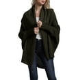 thumbnail image 3 of para Mujer: Suéter Holgado de Punto con de Murciélago y Gran Tamaño. Verde Oscuro Talla Única, 3 of 10