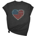thumbnail image 2 of Busydd Summer Tops for Women Trendy Short Sleeve Round Neck Independence Day Tops 4th of July Cotton Graphic Tees USA Flag Print Patriotic T Shirts for Women 2XL, 2 of 5