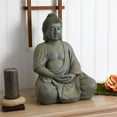 thumbnail image 4 of Pemberly Row Indoor/Outdoor Fiber Clay Full Buddha Pose Statue in Gray, 4 of 6