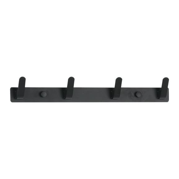 Unique Bargains Coat Rack Wall Mount Coat Hook, Hat Rack with 4 Hooks for Entryway Black