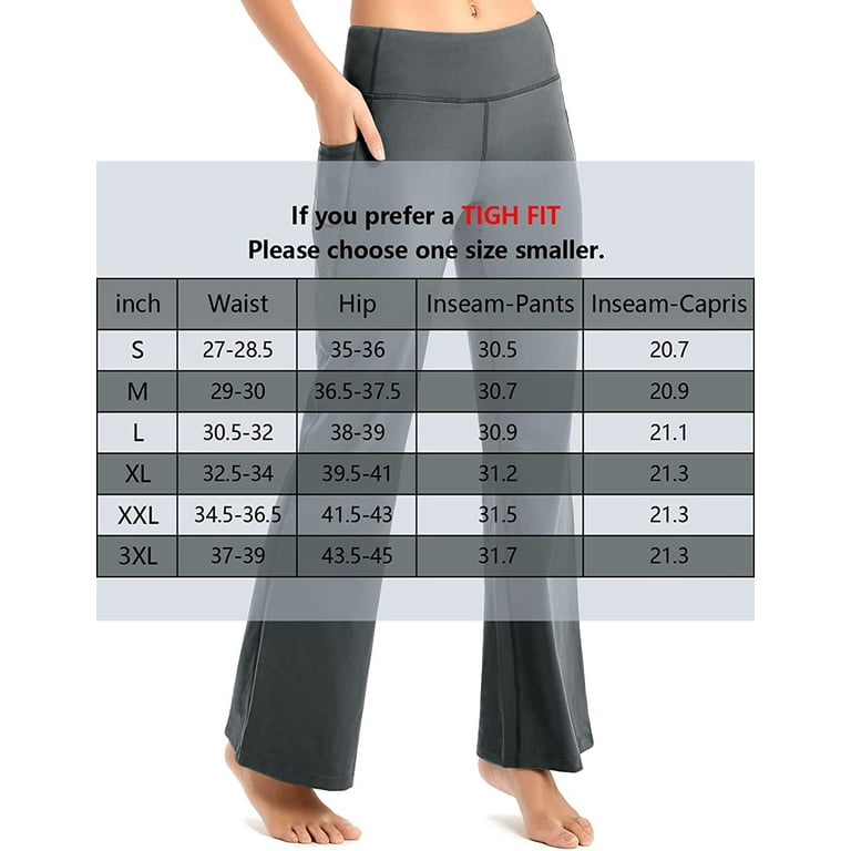 Heathyoga Bootcut Yoga Pants with Pockets M/XL, Women's Fashion