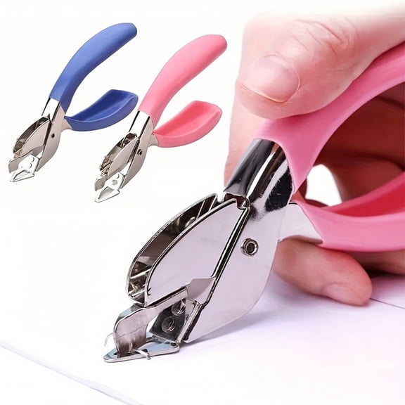 Office Staple Remover, 5 Inch Heavy Duty Staple Puller, Manual Staple Remover Tool, Precision Quick Staple Puller for Paper Upholstery Carpet Furniture Projects, Pink, 1 Pack