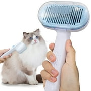Cat Brush for Shedding and Grooming, Self Cleaning Cat Hair Brush for Long and Short Haired Cats and Dogs, as Well as Small Animals, Cat Grooming Brush Massages and Removes Mats (blue)