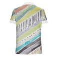 thumbnail image 5 of Hauts d'Été pour Femmes 2023 Mode Col en V Patchwork en Dentelle Manches Courtes Blouse Décontractée Col en V Chemises Oversize pour Femmes, 5 of 5