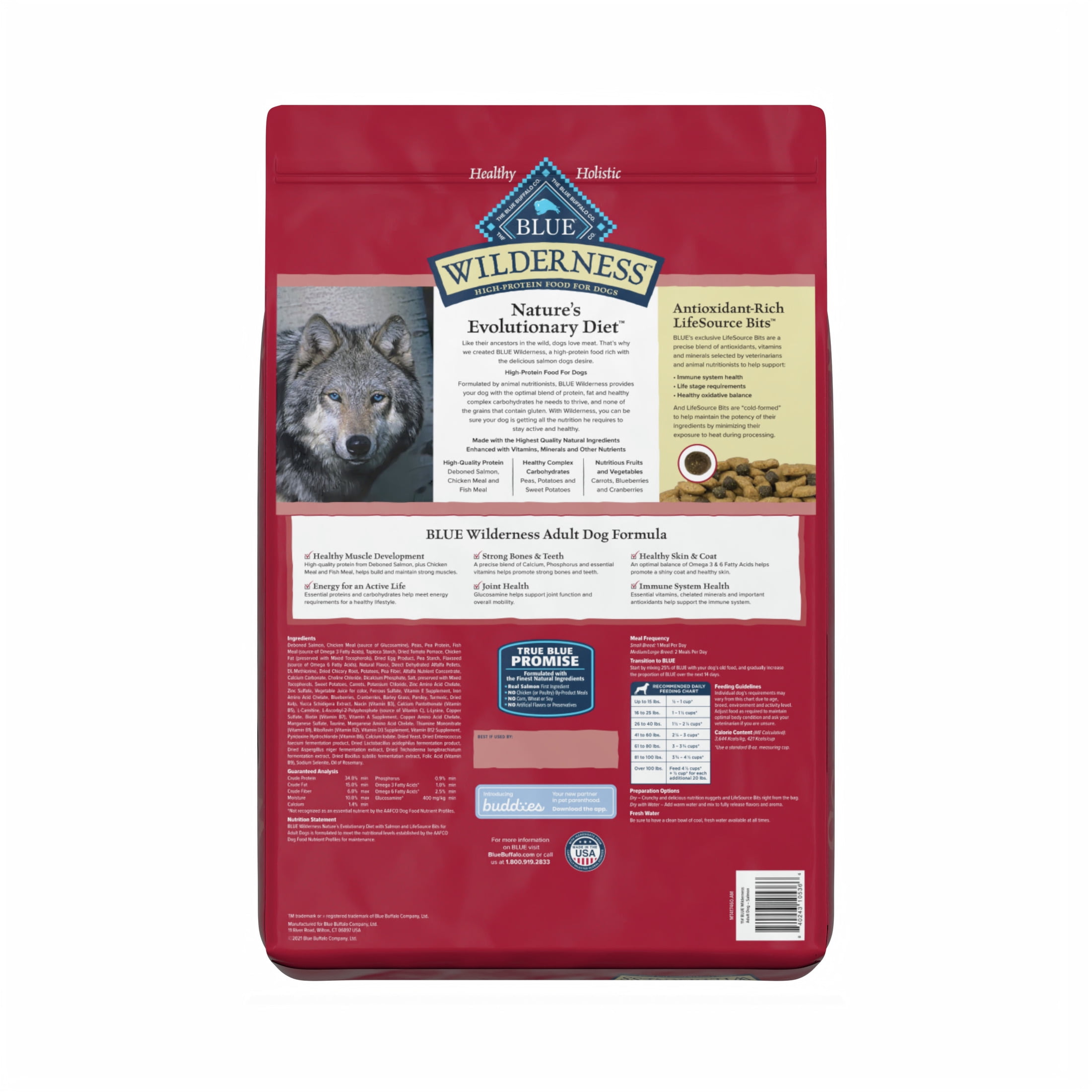 Blue Buffalo Wilderness High Protein, Natural Adult Dry Dog Food, Salmon 11-lb