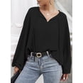 thumbnail image 2 of Las mujeres Batwing manga blusa atada O cuello camisas sueltas Abanopi Jerseys de mujer, 2 of 7