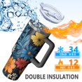 thumbnail image 5 of OBREWU Colorful Floral Pattern Tumbler with Handle and Lid,Colorful Floral Pattern 40oz Double Wall Vacuum Insulated Tumbler,Cups Gift for Women and Men, 5 of 7