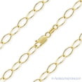 thumbnail image 1 of 5.4mm Polished Oval Cable Link Chain Necklace in .925 Sterling Silver w/ 14k Yellow Gold, 1 of 2